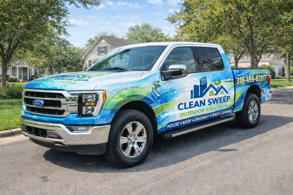 Clean Sweep Outdoor Solutions Service Truck in Shreveport, LA