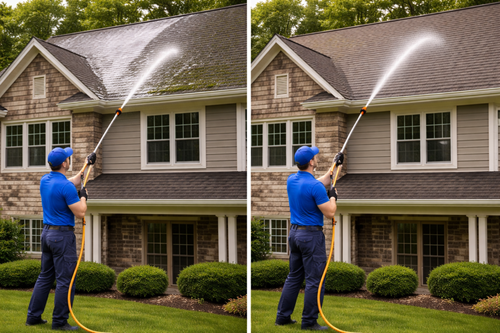 Before and After Soft washing in Shreveport