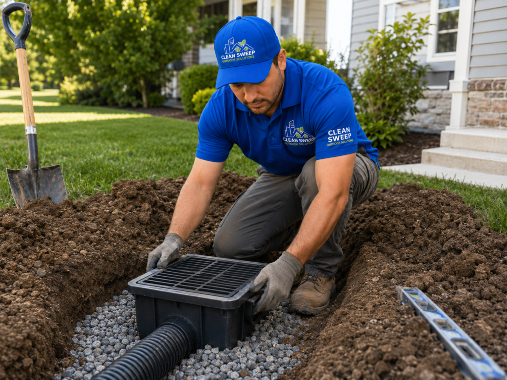 Catch Basin Installation by Clean Sweep Outdoor Solution in Shreveport, LA