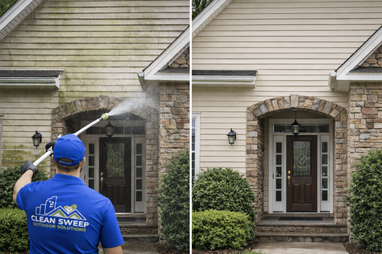 House Washing in Shreveport, LA Before & After