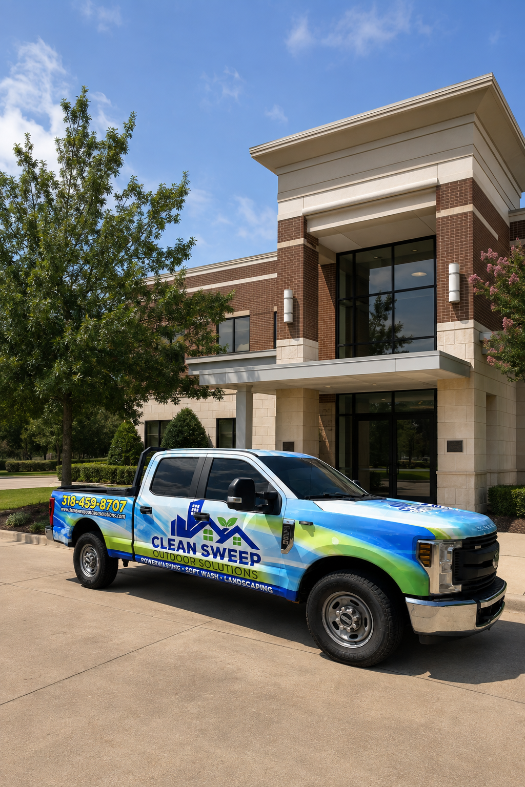 Commercial Power Washing Truck from Clean Sweep Outdoor Solutions in Shreveport, LA