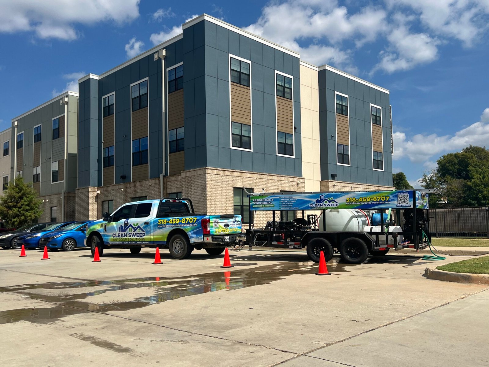 Commercial Pressure Washing taking place at a commercial property in Shreveport, LA