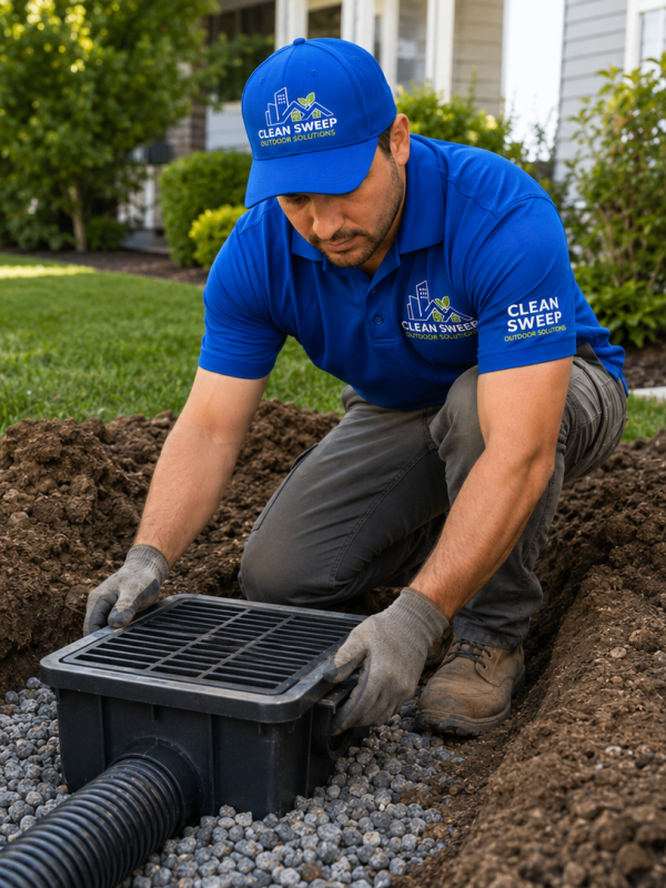 Catch Basin Installation by Clean Sweep Outdoor Solution in Shreveport, LA